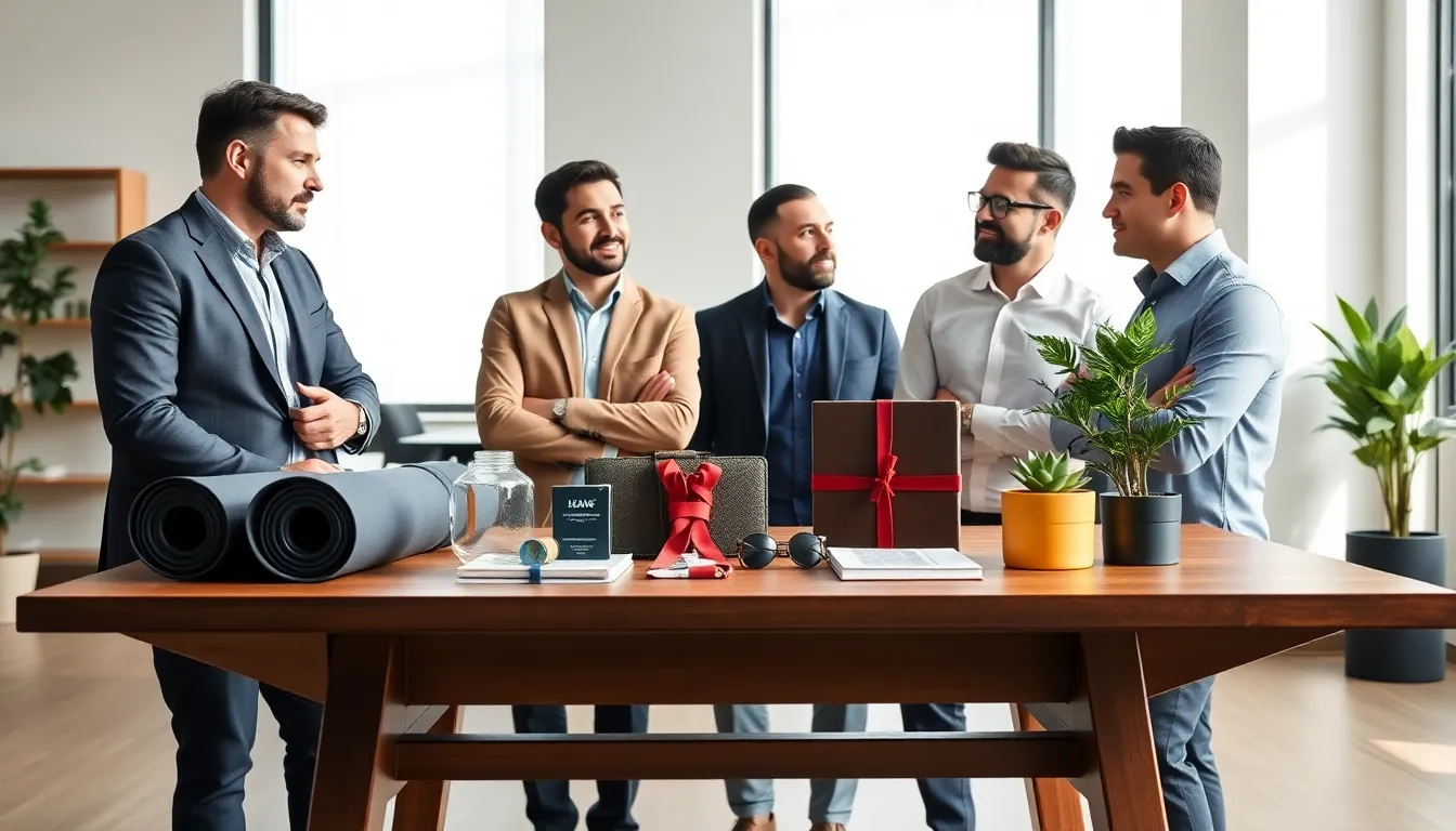 modern wellness gifts for men displayed in a stylish office setting.